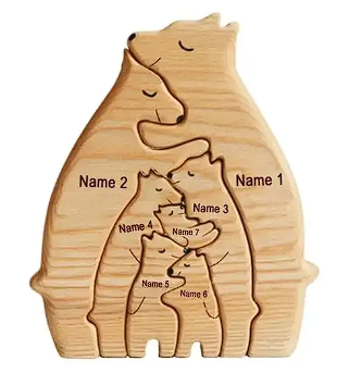 Wood Bear Family Puzzle