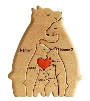 Wood Bear Family Puzzle