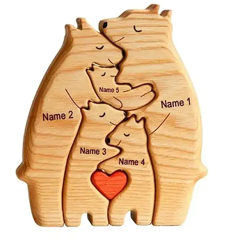 Wood Bear Family Puzzle