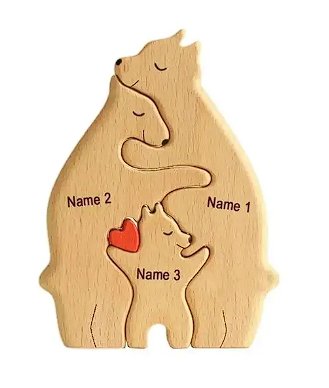 Wood Bear Family Puzzle